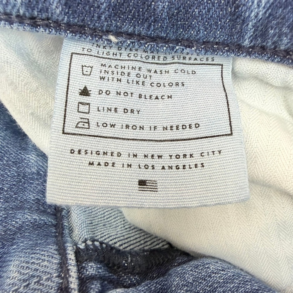 AYR The Riser Skinny Jeans Women 29 Blue High Rise Raw Hem Denim Made in USA - Picture 8 of 13